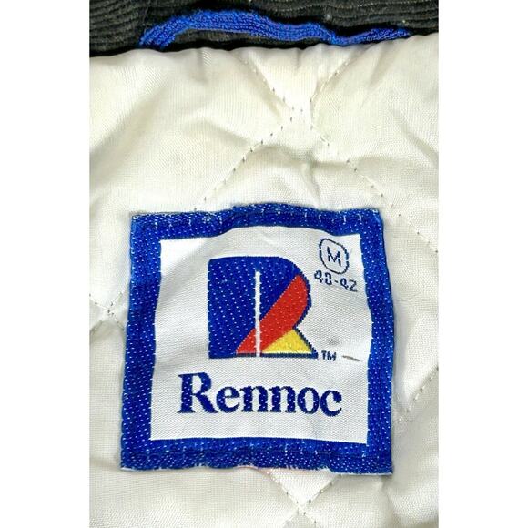 Vintage Rennoc Corduroy Jacket Black Gray Medium Quilted Lining Made in USA - Picture 6 of 10